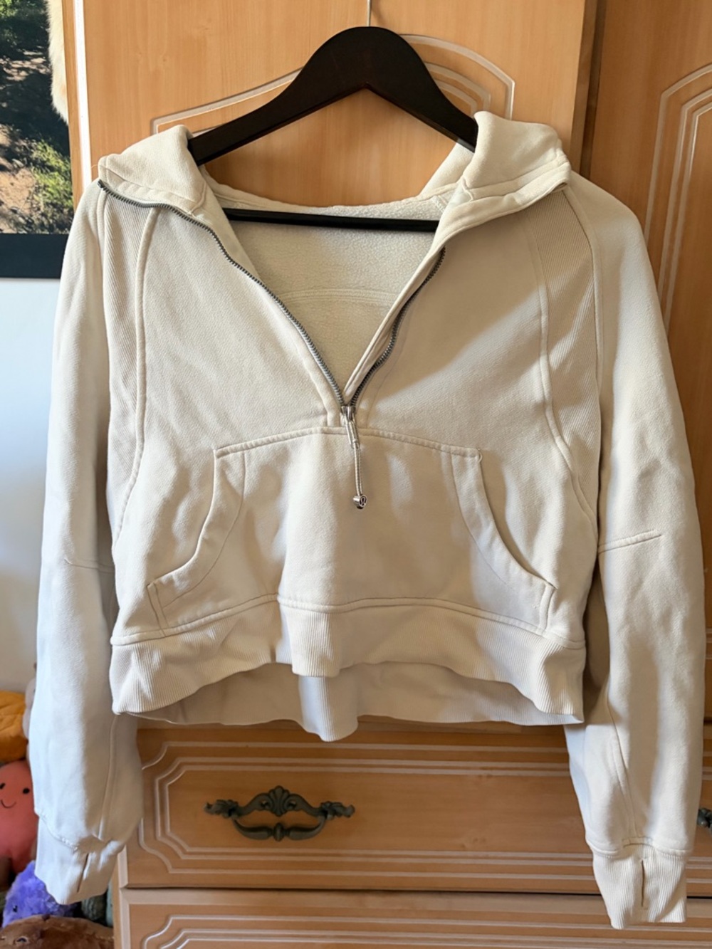 lululemon Cream Half-Zip Scuba Hoodie